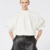 Bawełniana bluza z elastycznego materiału, kolor kości słoniowej Bawełniana bluza z elastycznego materiału, kolor kości słoniowej