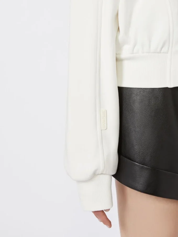 Bawełniana bluza z elastycznego materiału, kolor kości słoniowej Bawełniana bluza z elastycznego materiału, kolor kości słoniowej