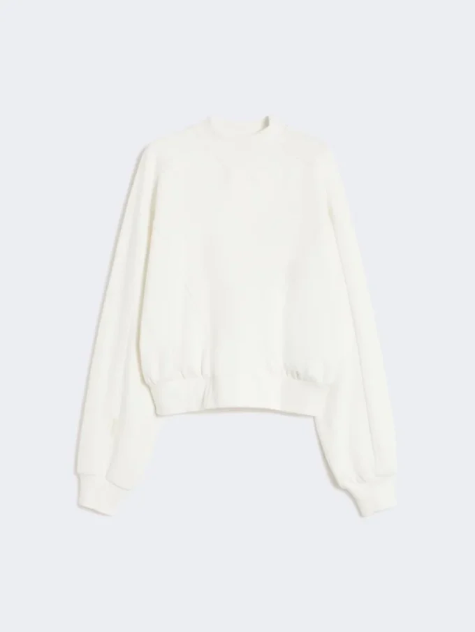 Bawełniana bluza z elastycznego materiału, kolor kości słoniowej Bawełniana bluza z elastycznego materiału, kolor kości słoniowej