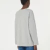 Bawełniana bluza z okrągłym dekoltem, jasnoszara Bawełniana bluza z okrągłym dekoltem, jasnoszara