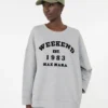 Bawełniana bluza z okrągłym dekoltem, jasnoszara Bawełniana bluza z okrągłym dekoltem, jasnoszara