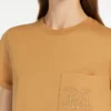 Bawełniana koszulka z dżerseju, kolor camel