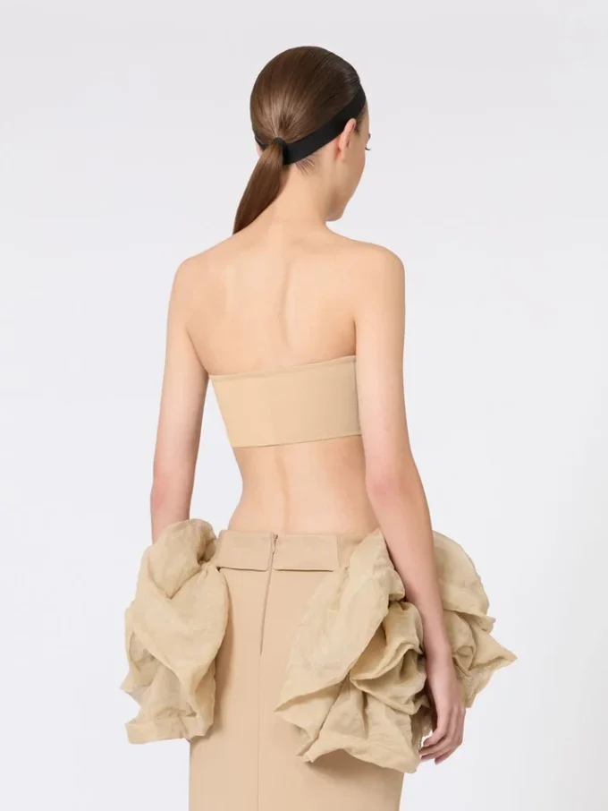 Biustonosz bandeau z elastycznej wiskozy, kolor camel