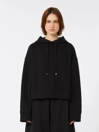 Bluza z kapturem z elastycznej bawełny, czarna