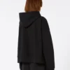 Bluza z kapturem z elastycznej bawełny, czarna