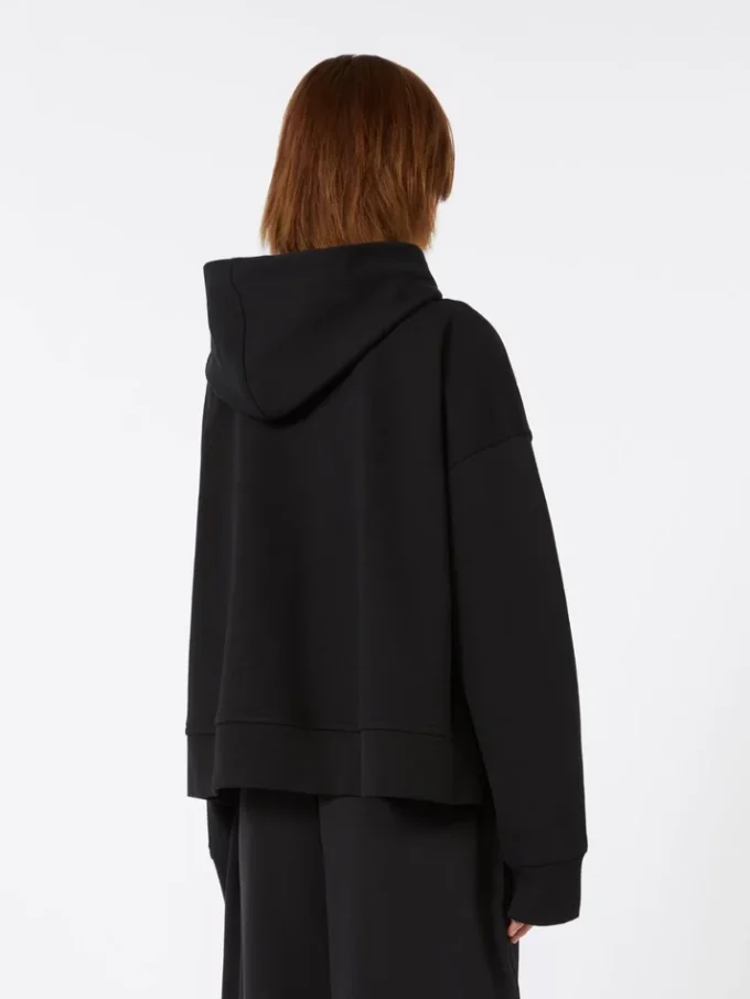 Bluza z kapturem z elastycznej bawełny, czarna