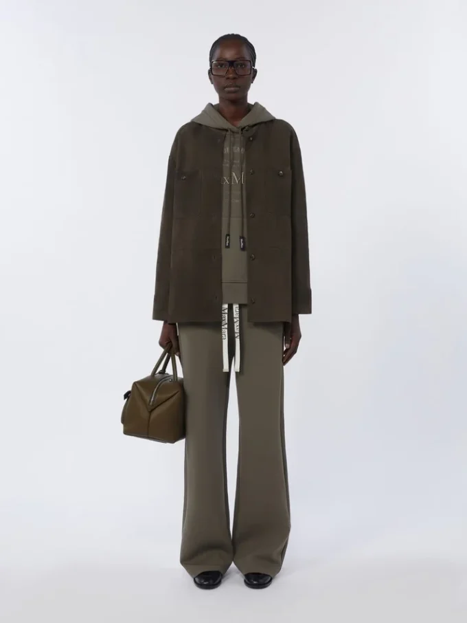 Bluza z technicznej bawełnianej dzianiny dżersejowej, kolor khaki Bluza z technicznej bawełnianej dzianiny dżersejowej, kolor khaki