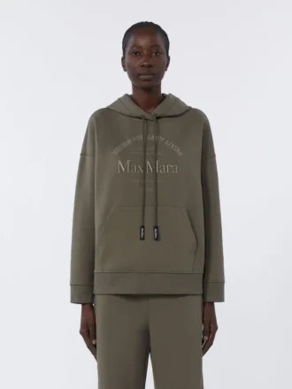 Bluza z technicznej bawełnianej dzianiny dżersejowej, kolor khaki