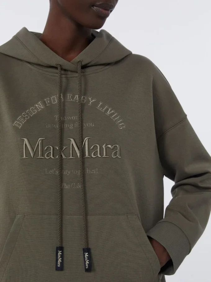 Bluza z technicznej bawełnianej dzianiny dżersejowej, kolor khaki Bluza z technicznej bawełnianej dzianiny dżersejowej, kolor khaki