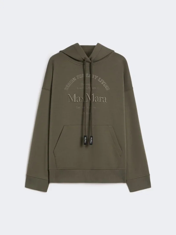 Bluza z technicznej bawełnianej dzianiny dżersejowej, kolor khaki Bluza z technicznej bawełnianej dzianiny dżersejowej, kolor khaki