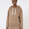 Bluza z zamkiem z technicznej dzianiny, kolor camel Bluza z zamkiem z technicznej dzianiny, kolor camel