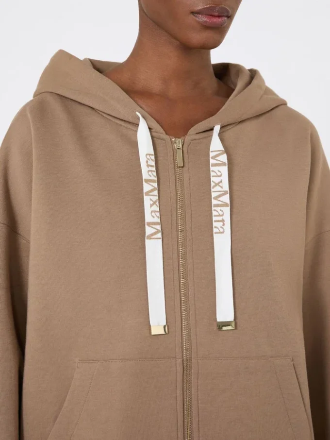Bluza z zamkiem z technicznej dzianiny, kolor camel Bluza z zamkiem z technicznej dzianiny, kolor camel