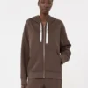Bluza z zamkiem z technicznej dzianiny, kolor czekoladowy Bluza z zamkiem z technicznej dzianiny, kolor czekoladowy