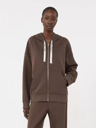 Bluza z zamkiem z technicznej dzianiny, kolor czekoladowy Bluza z zamkiem z technicznej dzianiny, kolor czekoladowy