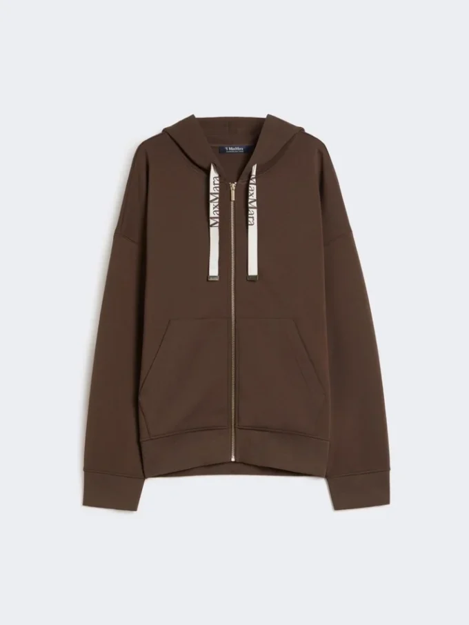 Bluza z zamkiem z technicznej dzianiny, kolor czekoladowy Bluza z zamkiem z technicznej dzianiny, kolor czekoladowy
