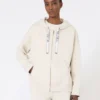 Bluza z zamkiem z technicznej dzianiny, kolor ecru Bluza z zamkiem z technicznej dzianiny, kolor ecru