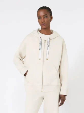 Bluza z zamkiem z technicznej dzianiny, kolor ecru Bluza z zamkiem z technicznej dzianiny, kolor ecru