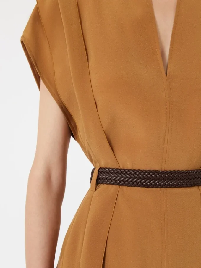 Bluzka z kady o karamelowym kolorze z falbaną Bluzka z kady o karamelowym kolorze z falbaną