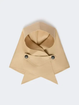 Czapka-szalik z wodoodpornej gabardyny, beżowa Czapka-szalik z wodoodpornej gabardyny, beżowa
