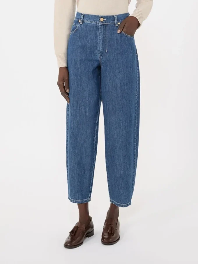Dżinsy z bawełnianego denimu o kroju „candle-leg”, kolor midnightblue