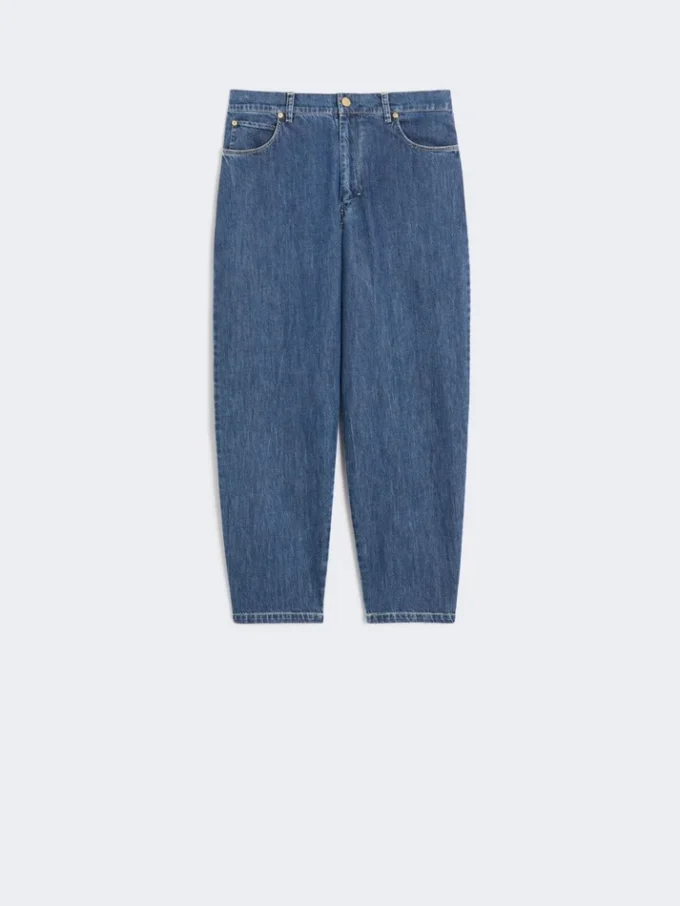 Dżinsy z bawełnianego denimu o kroju „candle-leg”, kolor midnightblue