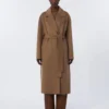 Długi płaszcz z wełnianej tkaniny typu broadcloth, kolor camel Długi płaszcz z wełnianej tkaniny typu broadcloth, kolor camel