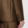 Dwurzędowa marynarka z tkaniny shantung, kolor khaki Dwurzędowa marynarka z tkaniny shantung, kolor khaki