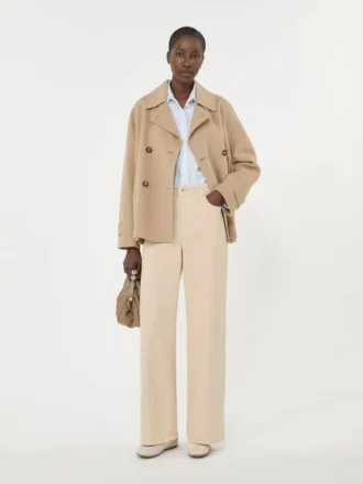 Dwurzędowy płaszcz typu pea coat z mieszanki wełny, kolor camel Dwurzędowy płaszcz typu pea coat z mieszanki wełny, kolor camel