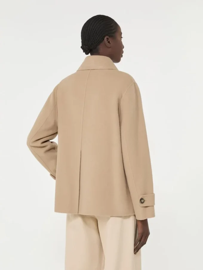 Dwurzędowy płaszcz typu pea coat z mieszanki wełny, kolor camel Dwurzędowy płaszcz typu pea coat z mieszanki wełny, kolor camel