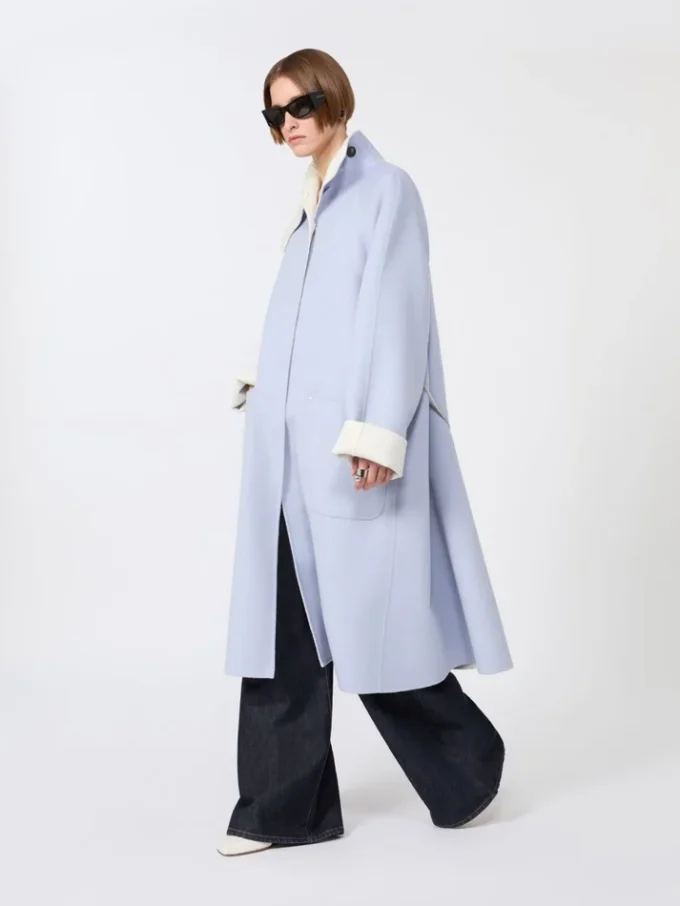 Dwustronny płaszcz z Pure Wool, kolor avio