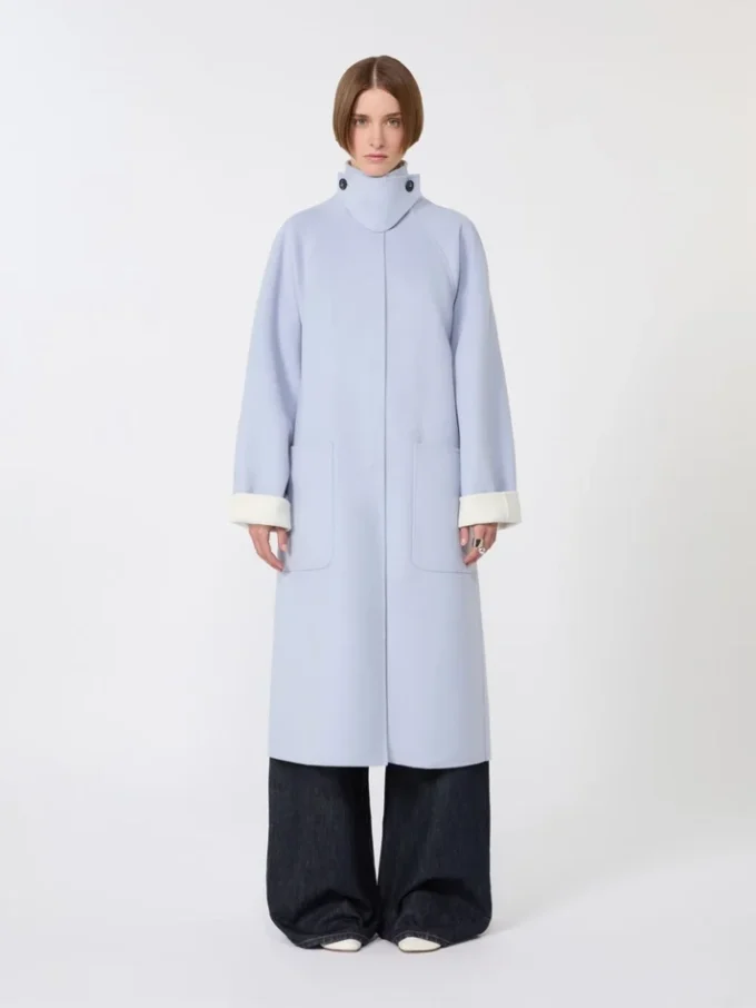 Dwustronny płaszcz z Pure Wool, kolor avio