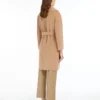 Dwustronny wełniany płaszcz typu robe, kolor camel