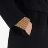 Dwustronny wełniany płaszcz typu robe, kolor granatowy