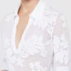 Elastyczna bawełniana koszulka polo, biała