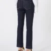 Idealnie dopasowane jeansy mini flare, kolor ultramaryna