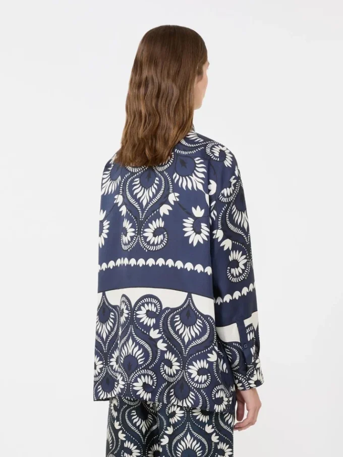 Koszula z nadrukiem w stylu patchworku, granatowa Koszula z nadrukiem w stylu patchworku, granatowa
