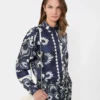 Koszula z nadrukiem w stylu patchworku, granatowa Koszula z nadrukiem w stylu patchworku, granatowa