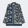 Koszula z nadrukiem w stylu patchworku, granatowa Koszula z nadrukiem w stylu patchworku, granatowa