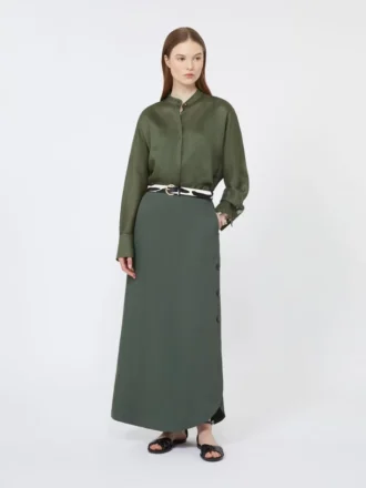 Koszula z płótna ramowego, kolor khaki