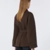 Krótki płaszcz dwurzędowy z Pure Wool, kolor czekoladowy Krótki płaszcz dwurzędowy z Pure Wool, kolor czekoladowy