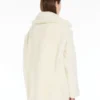 Krótki Teddy Bear Icon Coat z alpaki i wełny, biały