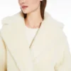 Krótki Teddy Bear Icon Coat z alpaki i wełny, biały