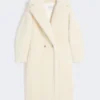 Kultowy Teddy Bear Icon Coat z alpaki i wełny, biały