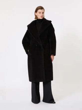 Kultowy Teddy Bear Icon Coat z alpaki i wełny, czarny