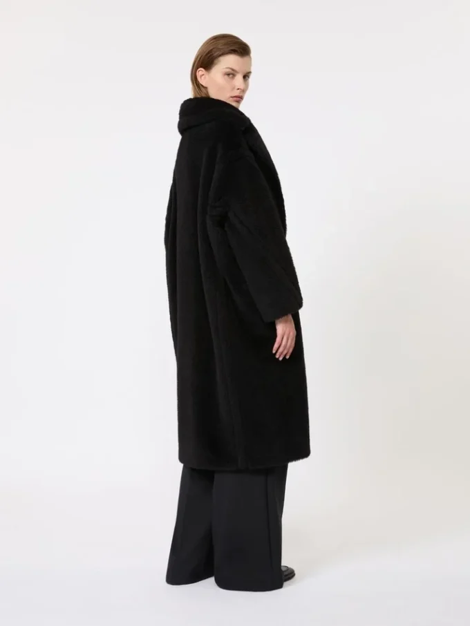 Kultowy Teddy Bear Icon Coat z alpaki i wełny, czarny