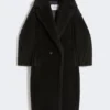 Kultowy Teddy Bear Icon Coat z alpaki i wełny, czarny