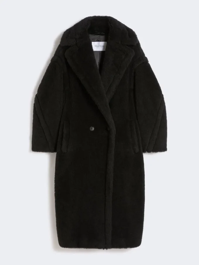 Kultowy Teddy Bear Icon Coat z alpaki i wełny, czarny