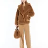 Kurtka motocyklowa z tkaniny teddy, kolor camel Kurtka motocyklowa z tkaniny teddy, kolor camel