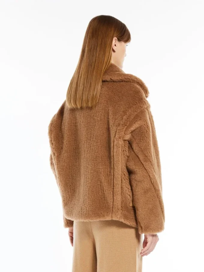 Kurtka motocyklowa z tkaniny teddy, kolor camel Kurtka motocyklowa z tkaniny teddy, kolor camel