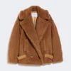 Kurtka motocyklowa z tkaniny teddy, kolor camel Kurtka motocyklowa z tkaniny teddy, kolor camel